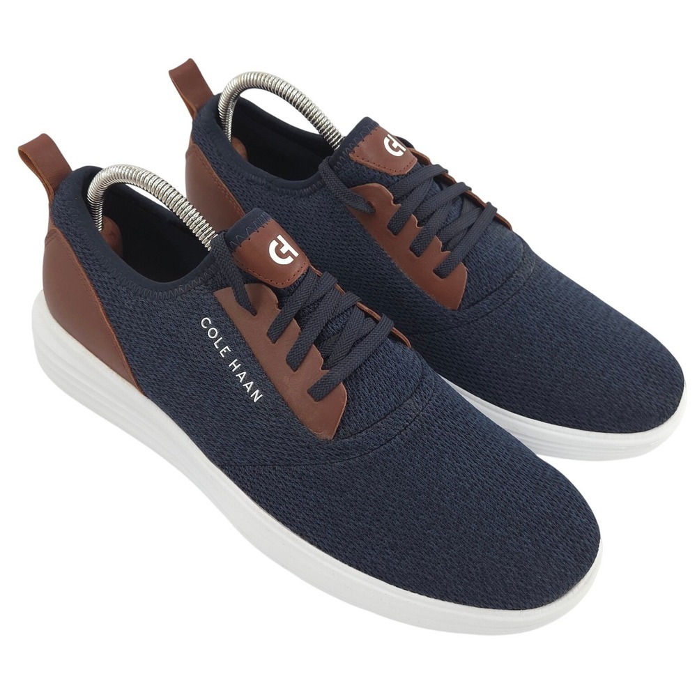 Cole Haan Grandsport Journey Knit Sneaker Mens 12 Blue Brown C32582 Shoes NEW
